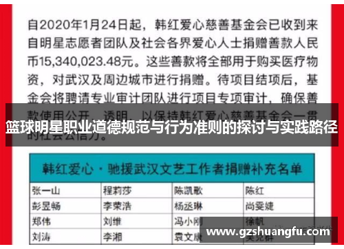 篮球明星职业道德规范与行为准则的探讨与实践路径